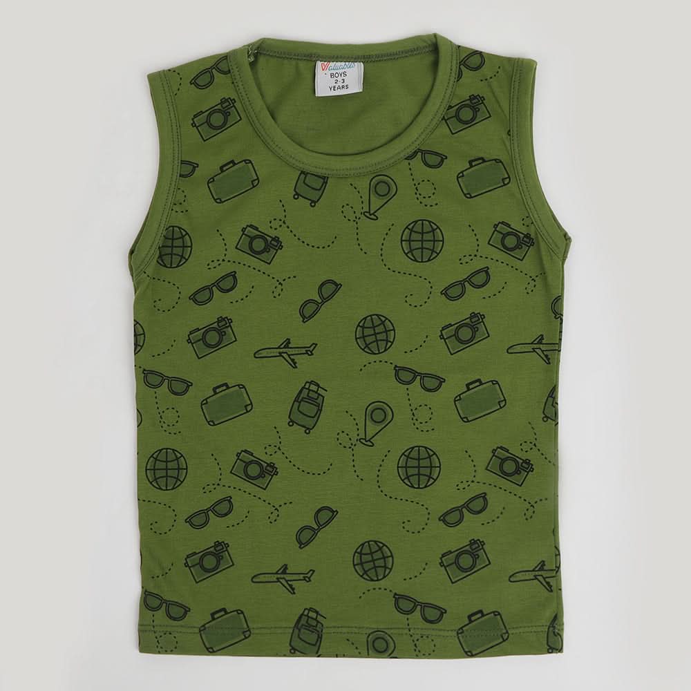 Boys Sando T-Shirt - Olive Green, Boys Sando, Chase Value, Chase Value