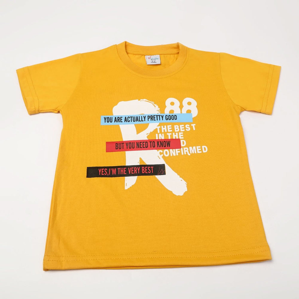 Boys Half Sleeves T-Shirt - Yellow, Boys T-Shirts, Chase Value, Chase Value