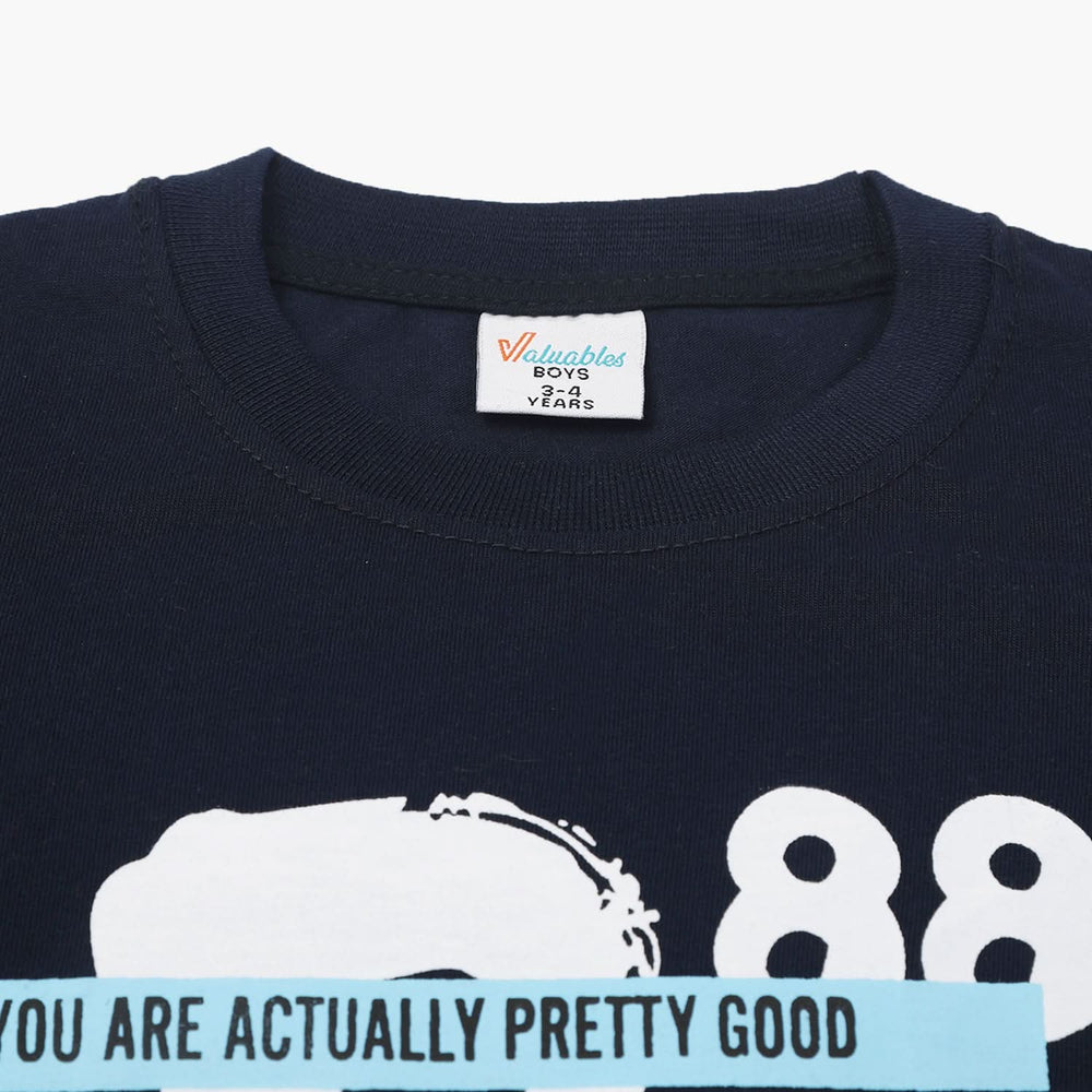 Boys Half Sleeves T-Shirt - Navy Blue, Boys T-Shirts, Chase Value, Chase Value