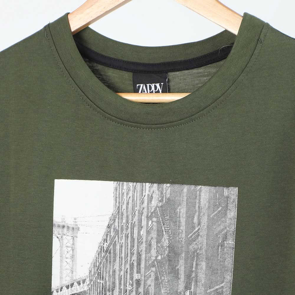 Men's Half Sleeves Printed T-Shirt - Dark Green, Men's T-Shirts & Polos, Chase Value, Chase Value