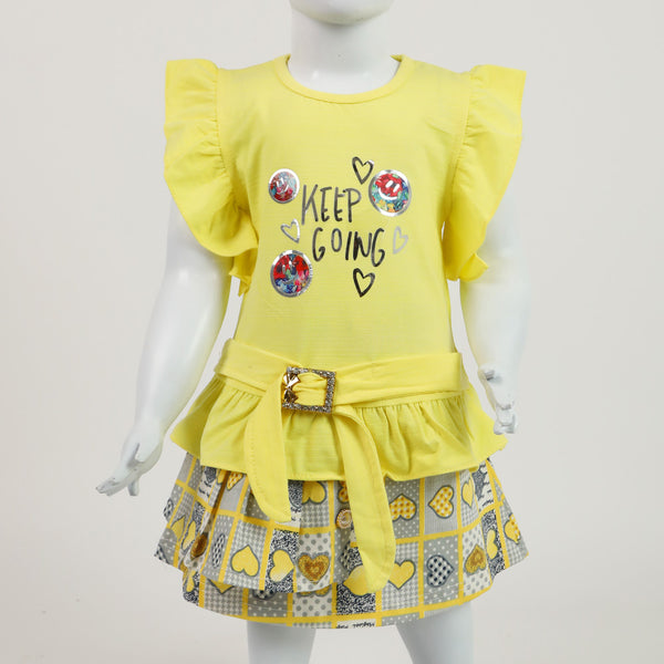 Girls Skirt Suit - Yellow