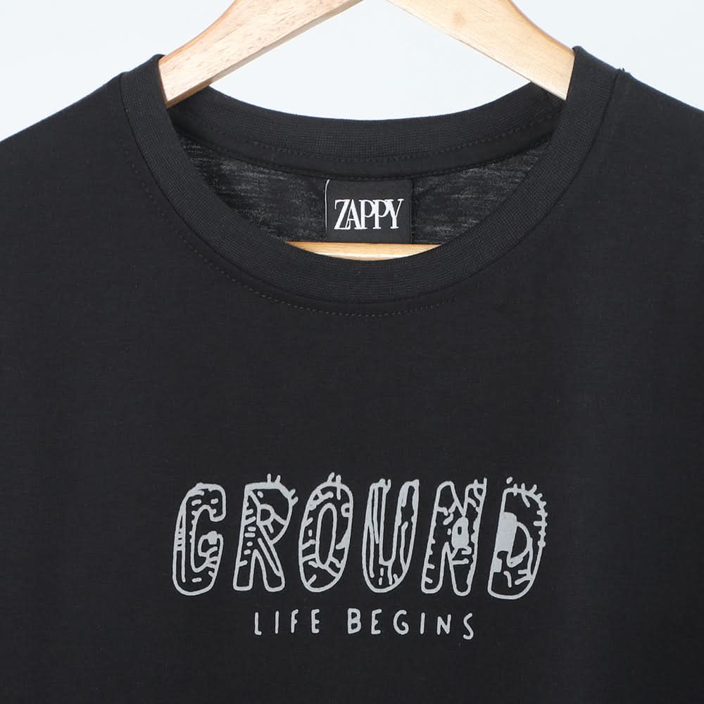 Men's Half Sleeves Printed T-Shirt - Black, Men's T-Shirts & Polos, Chase Value, Chase Value