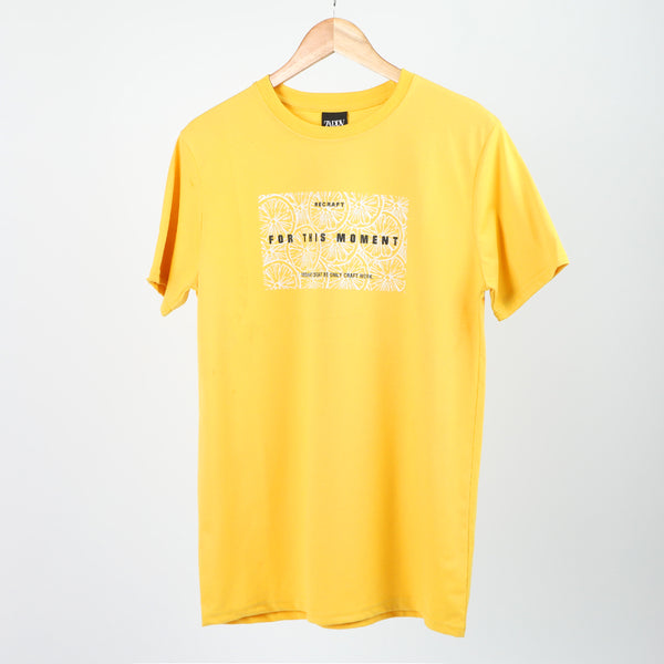 Men's Half Sleeves Printed T-Shirt - Yellow