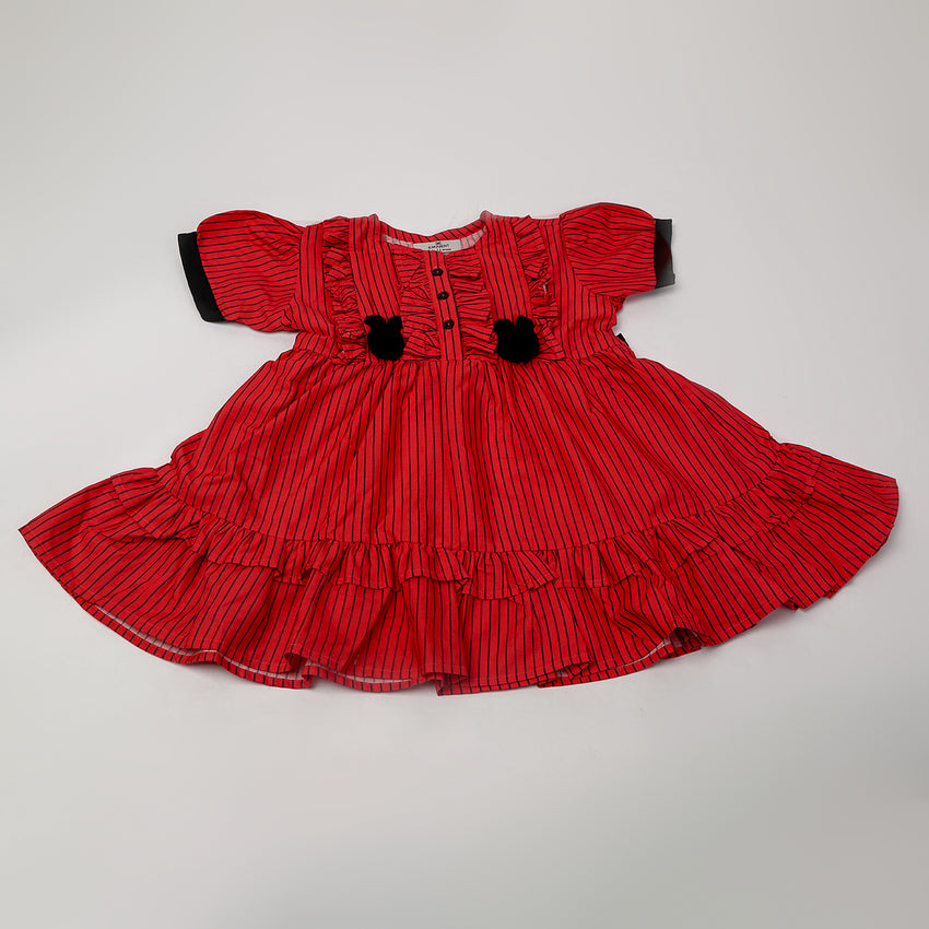 Eminent Girls Frock Stripe - Red