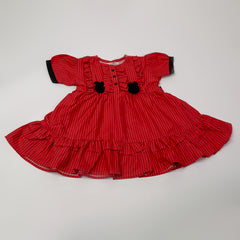 Eminent Girls Frock Stripe - Red