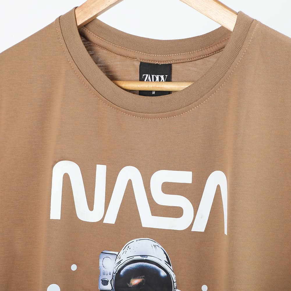 Men's Half Sleeves Printed T-Shirt - Brown, Men's T-Shirts & Polos, Chase Value, Chase Value