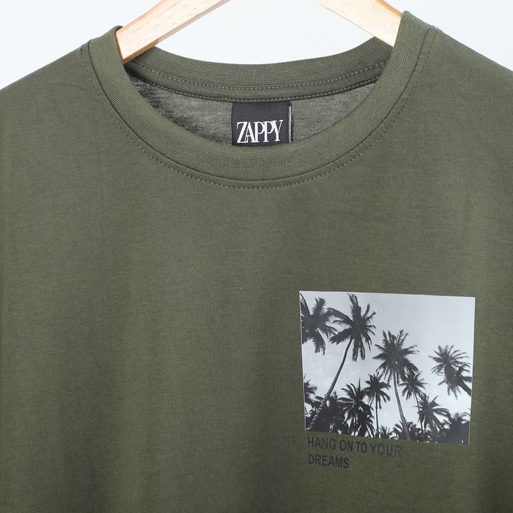 Men's Half Sleeves Printed T-Shirt - Olive Green, Men's T-Shirts & Polos, Chase Value, Chase Value