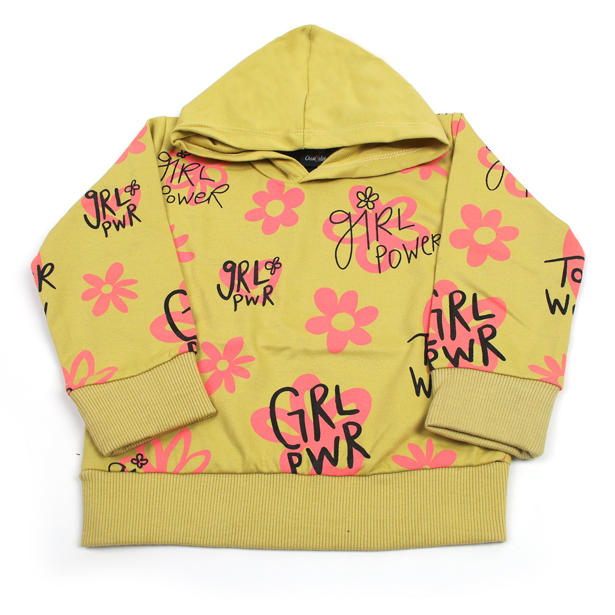 Girls Hoodie T-Shirt  - Beige, Girls Hoodies & Sweat Shirts, Chase Value, Chase Value
