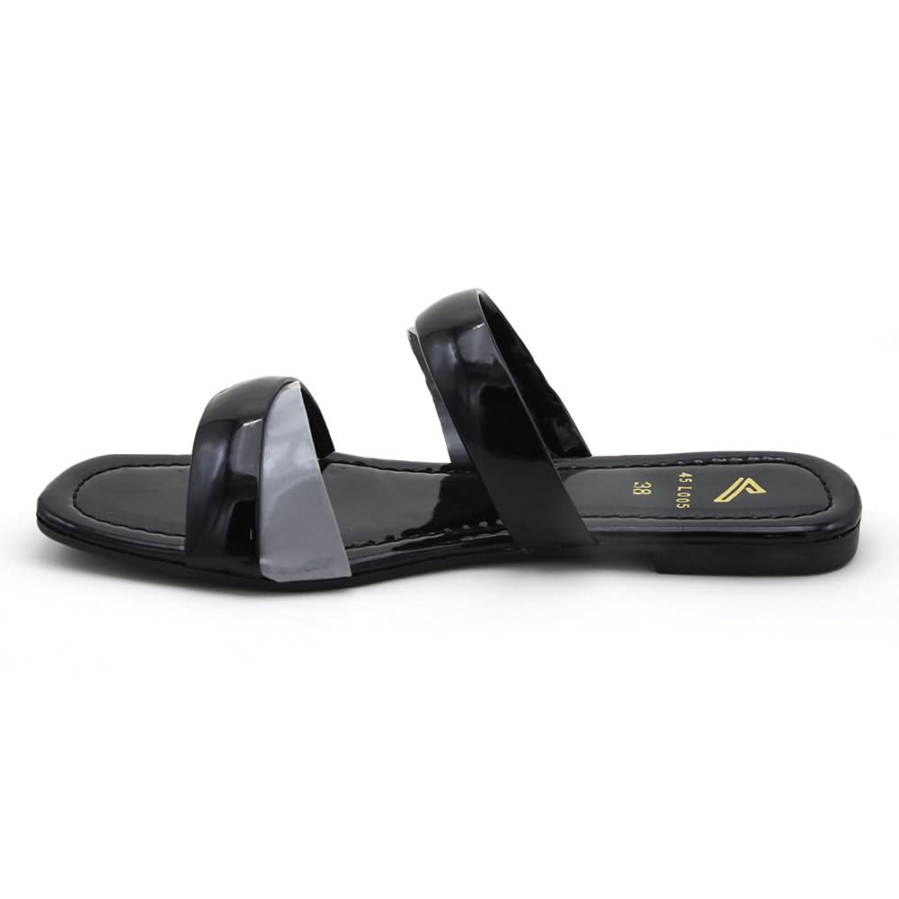 Valuable Open-Toe Slipper - Black, Women Slippers, Chase Value, Chase Value
