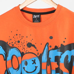 Men's Half Sleeves Printed T-Shirt - Orange, Men's T-Shirts & Polos, Chase Value, Chase Value