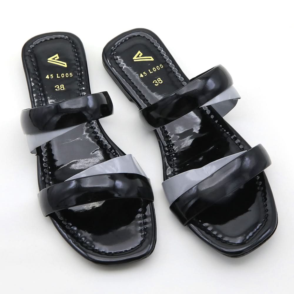 Valuable Open-Toe Slipper - Black, Women Slippers, Chase Value, Chase Value