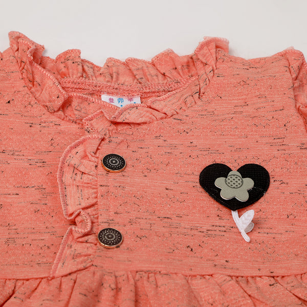Girls Half Sleeves Suits - Peach