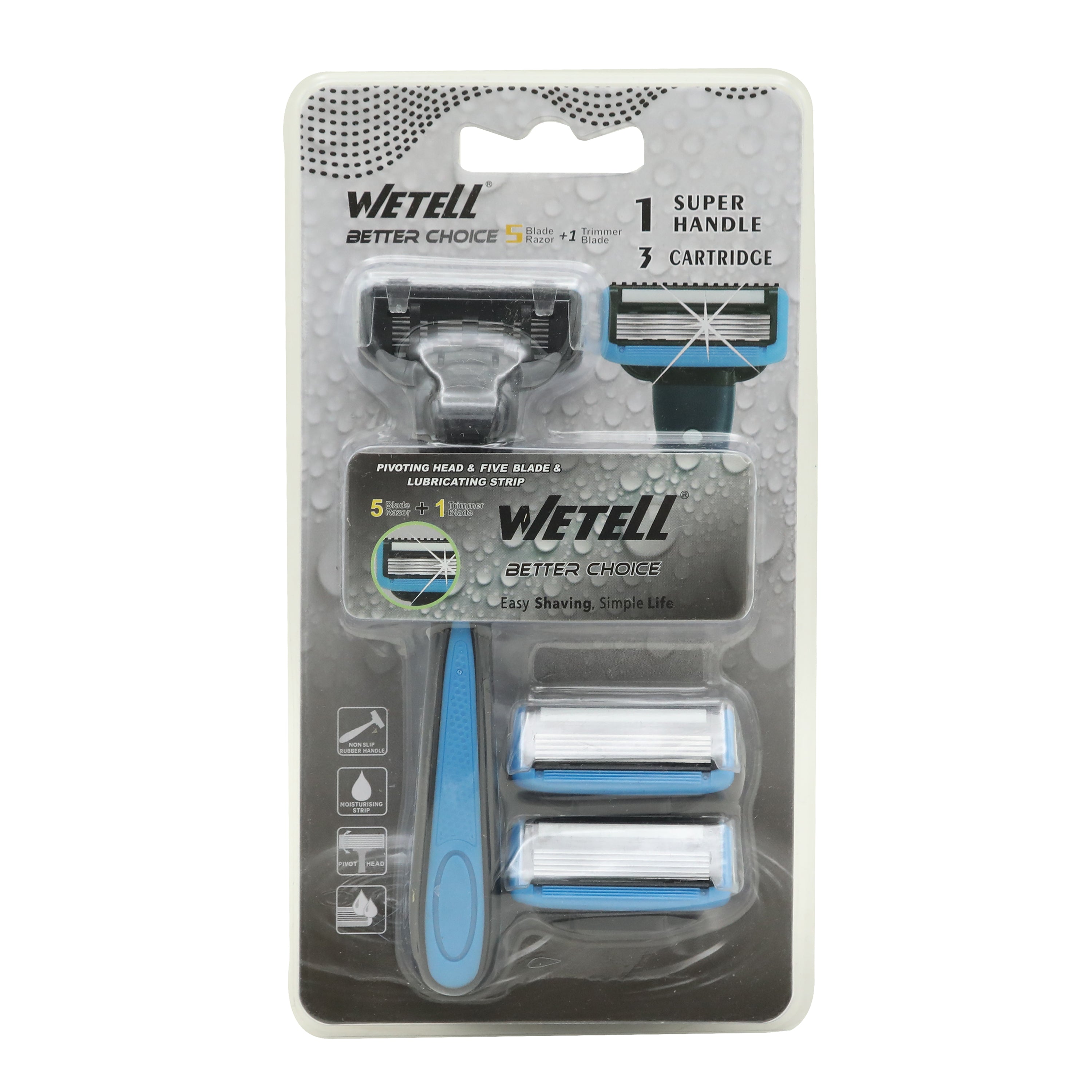 Wetell Men Razor 202419 1+2 Cart, Razor & Cartridges, Wetell, Chase Value