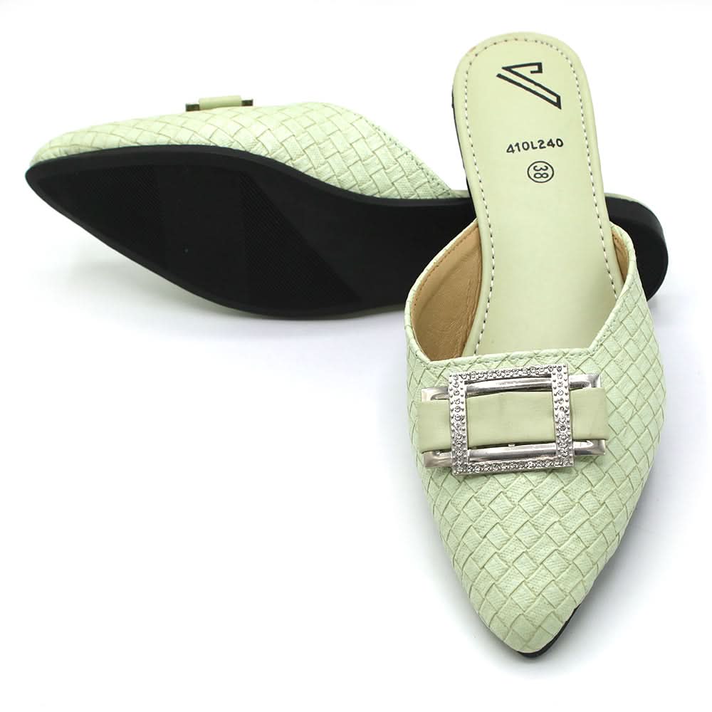 Valuable Women's Backless Pump - Light Green, Women Backless Pumps, Chase Value, Chase Value