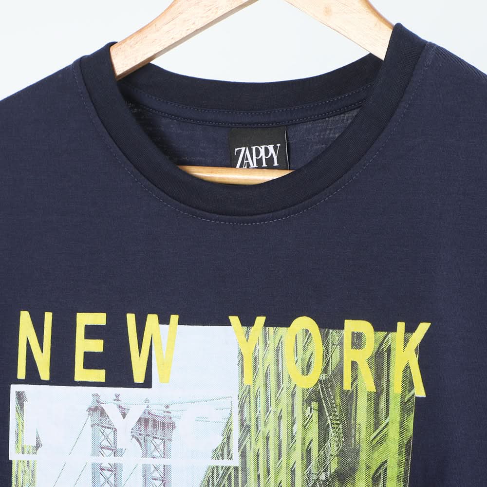 Men's Half Sleeves Printed T-Shirt - Navy Blue, Men's T-Shirts & Polos, Chase Value, Chase Value