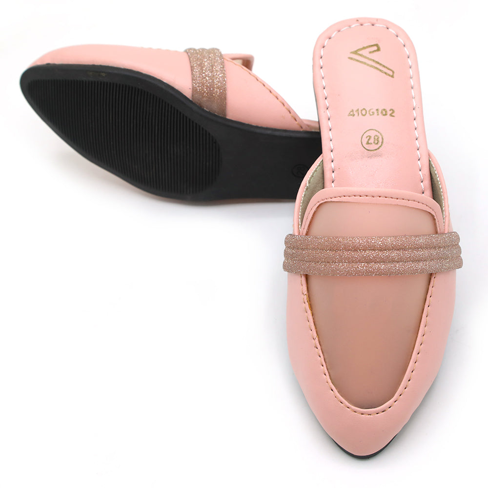 Girls Backless Pump - Peach, Girls Backless Pump, Chase Value, Chase Value