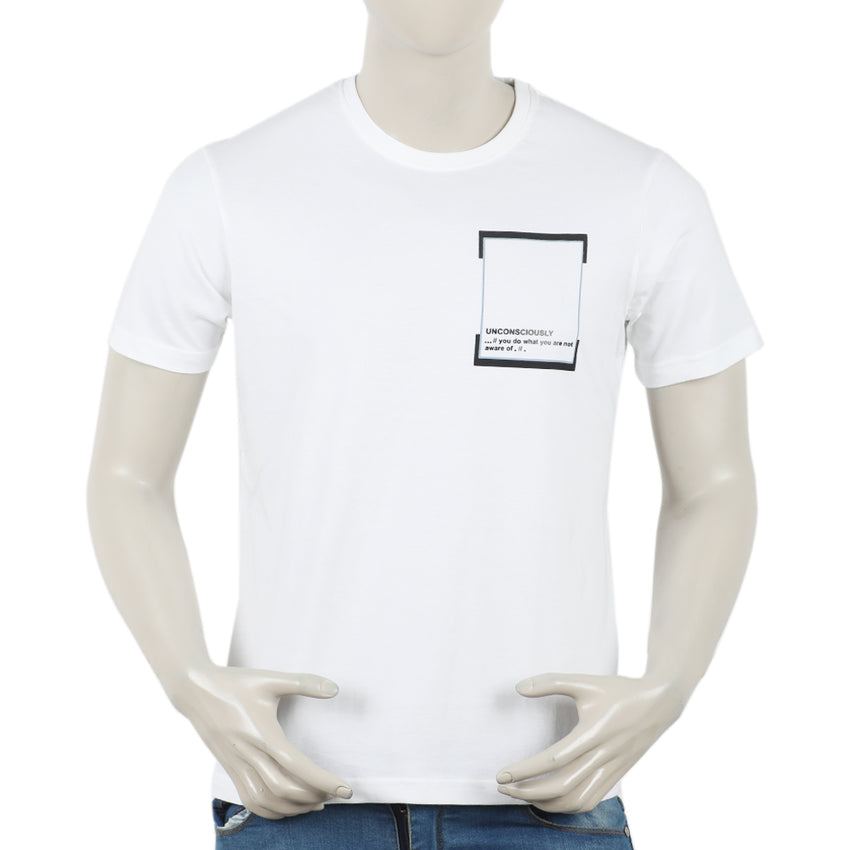 Eminent Men's Round Neck Half Sleeves T-Shirt - White