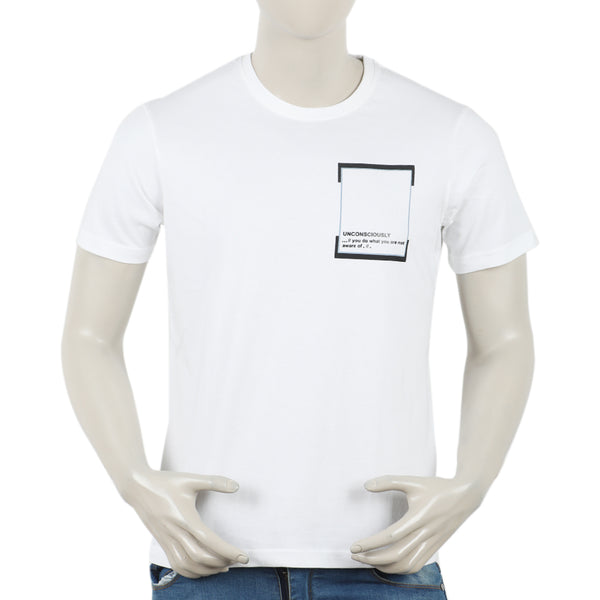 Eminent Men's Round Neck Half Sleeves T-Shirt - White