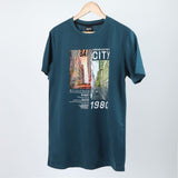 Men's Half Sleeves Printed T-Shirt - Steel Blue, Men's T-Shirts & Polos, Chase Value, Chase Value
