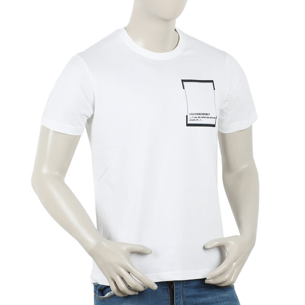 Eminent Men's Round Neck Half Sleeves T-Shirt - White