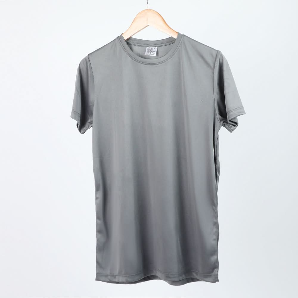 Men's Plain Half Sleeves Round Neck T-Shirt - Grey, Men's T-Shirts & Polos, Chase Value, Chase Value