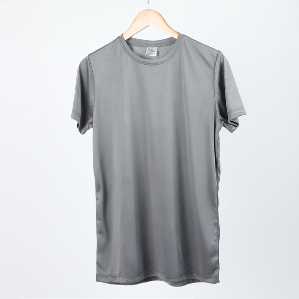 Men's Plain Half Sleeves Round Neck T-Shirt - Grey