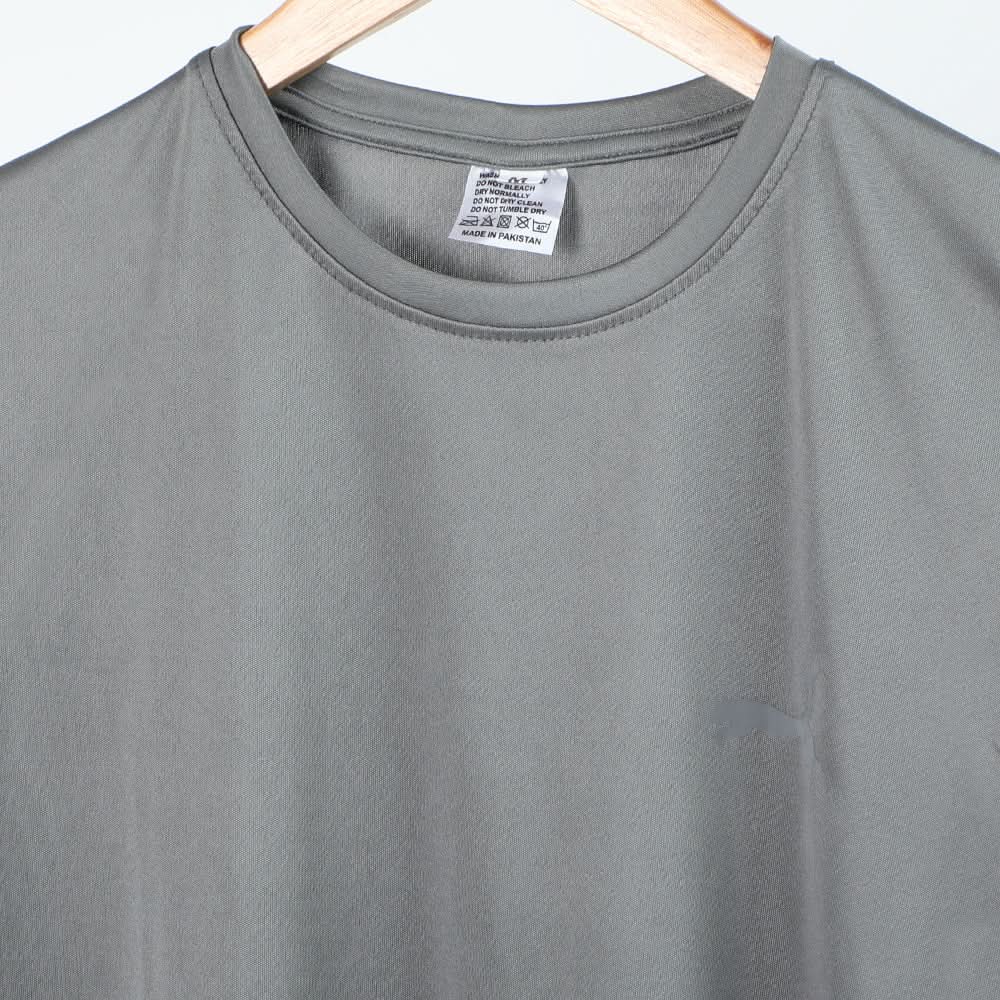 Men's Plain Half Sleeves Round Neck T-Shirt - Grey, Men's T-Shirts & Polos, Chase Value, Chase Value