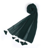 Women's Plain Georgette Stole - Forest Grey, Women Shawls & Scarves, Chase Value, Chase Value