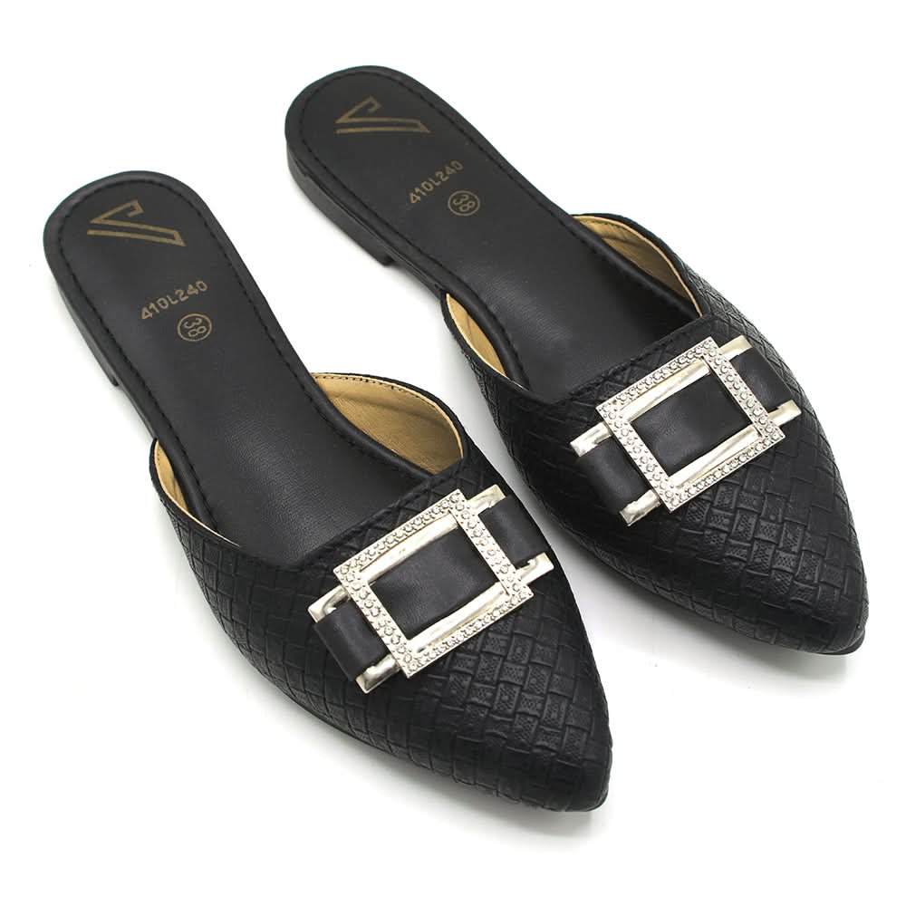 Valuable Women's Backless Pump - Black, Women Backless Pumps, Chase Value, Chase Value