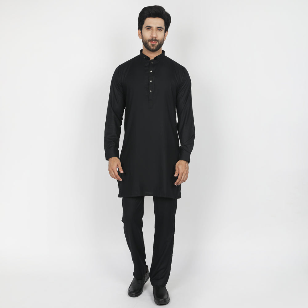 Eminent Men's Trim Fit Kurta Pajama - Black, Men's Shalwar Kameez, Eminent, Chase Value