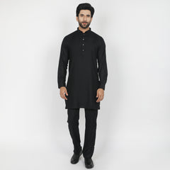 Eminent Men's Trim Fit Kurta Pajama - Black