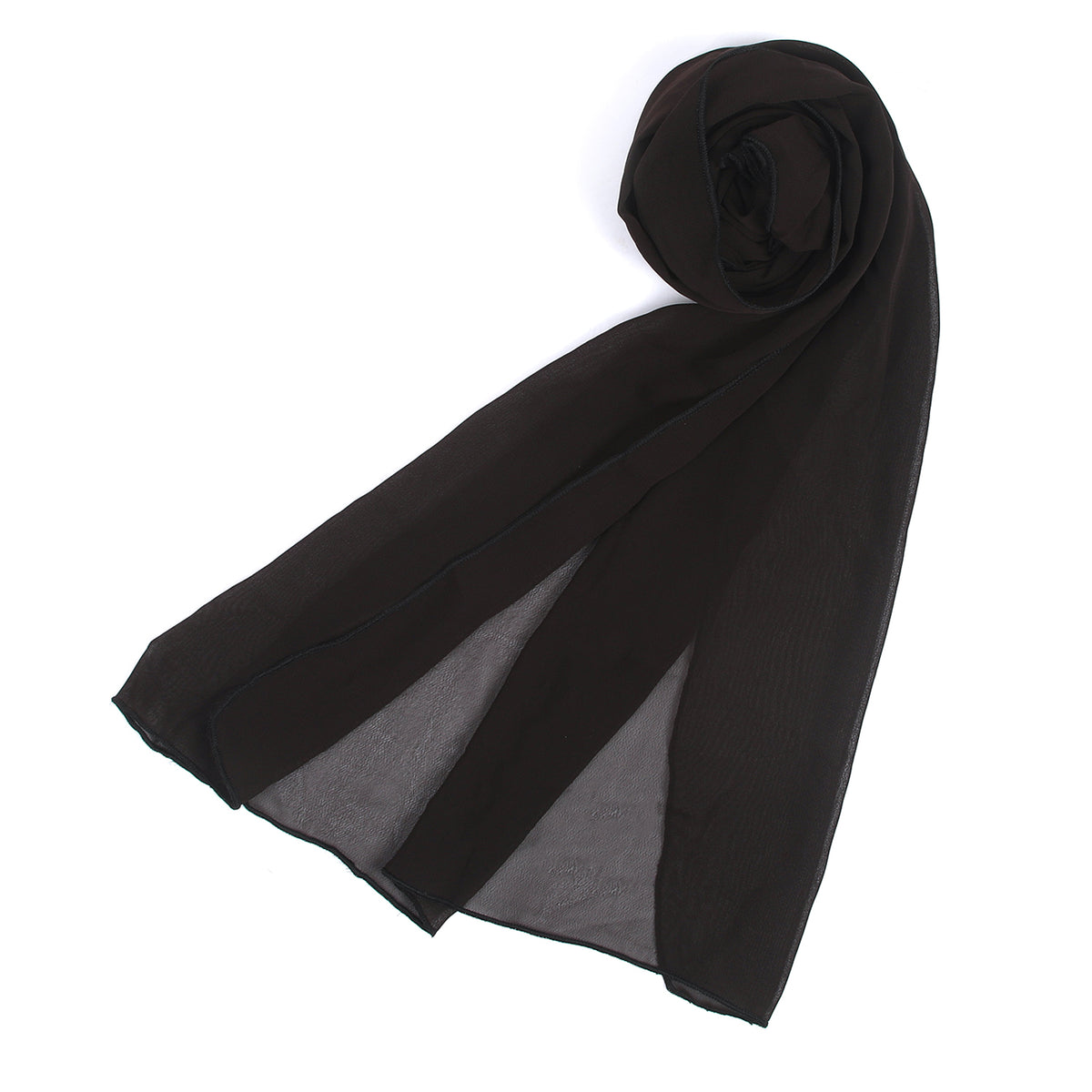Women's Plain Georgette Stole - Dark Brown, Women Shawls & Scarves, Chase Value, Chase Value