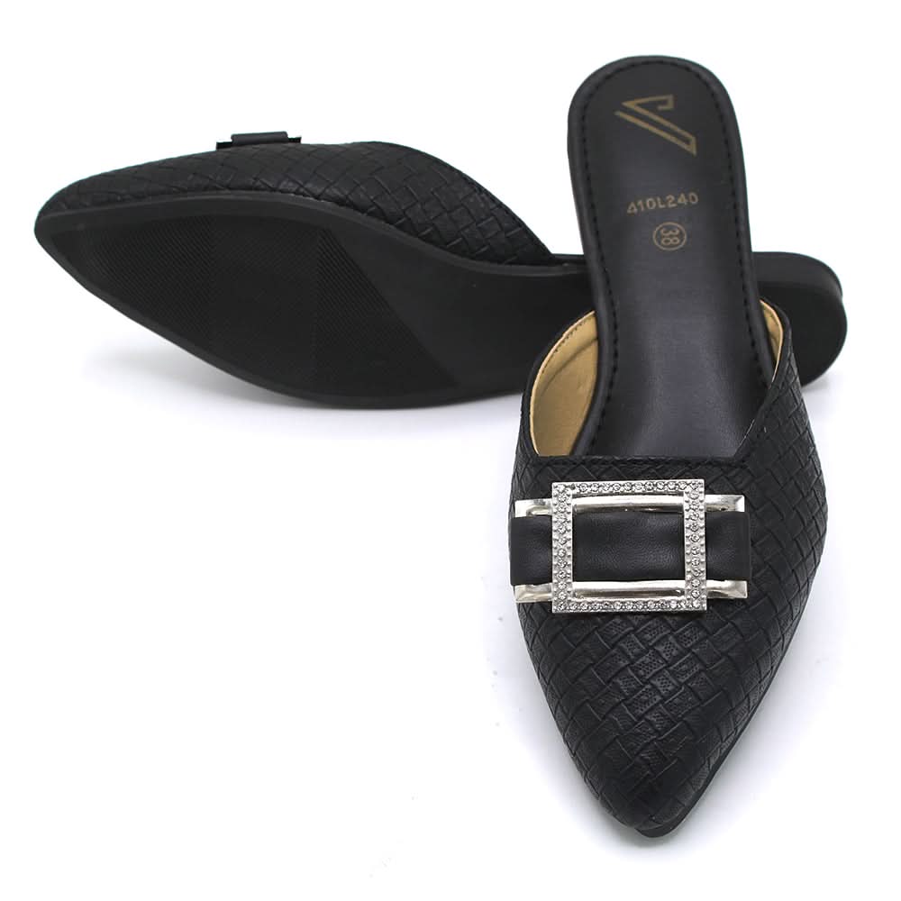 Valuable Women's Backless Pump - Black, Women Backless Pumps, Chase Value, Chase Value