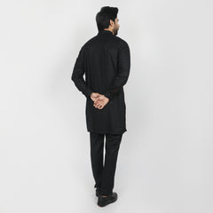 Eminent Men's Trim Fit Kurta Pajama - Black