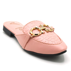 Girls Backless Pump Slipper - Pink