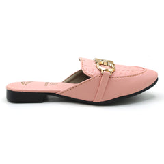 Girls Backless Pump Slipper - Pink