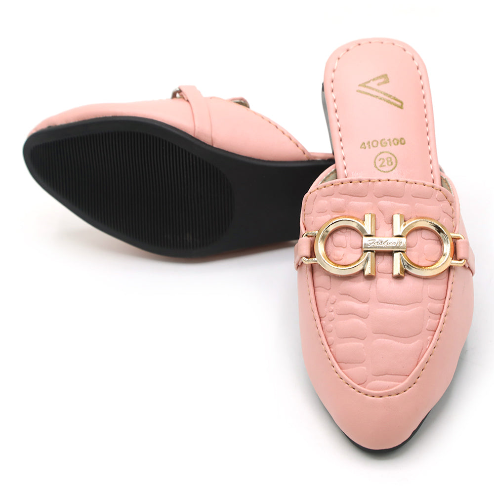 Girls Backless Pump Slipper - Pink, Girls Backless Pump, Chase Value, Chase Value
