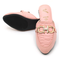 Girls Backless Pump Slipper - Pink