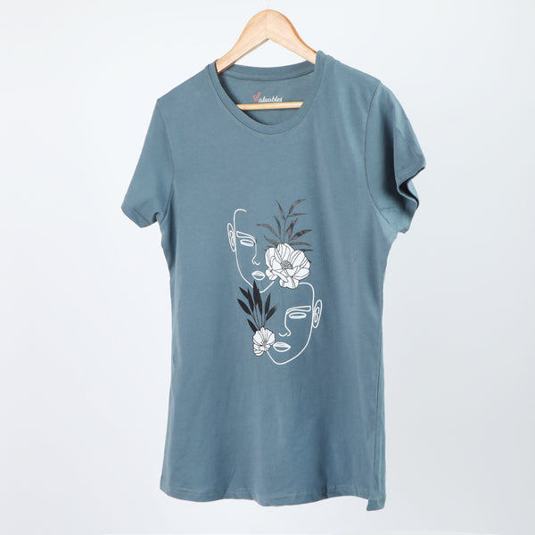 Women's Printed Half Sleeves T-Shirt - Grey, Women T-Shirts & Tops, Chase Value, Chase Value
