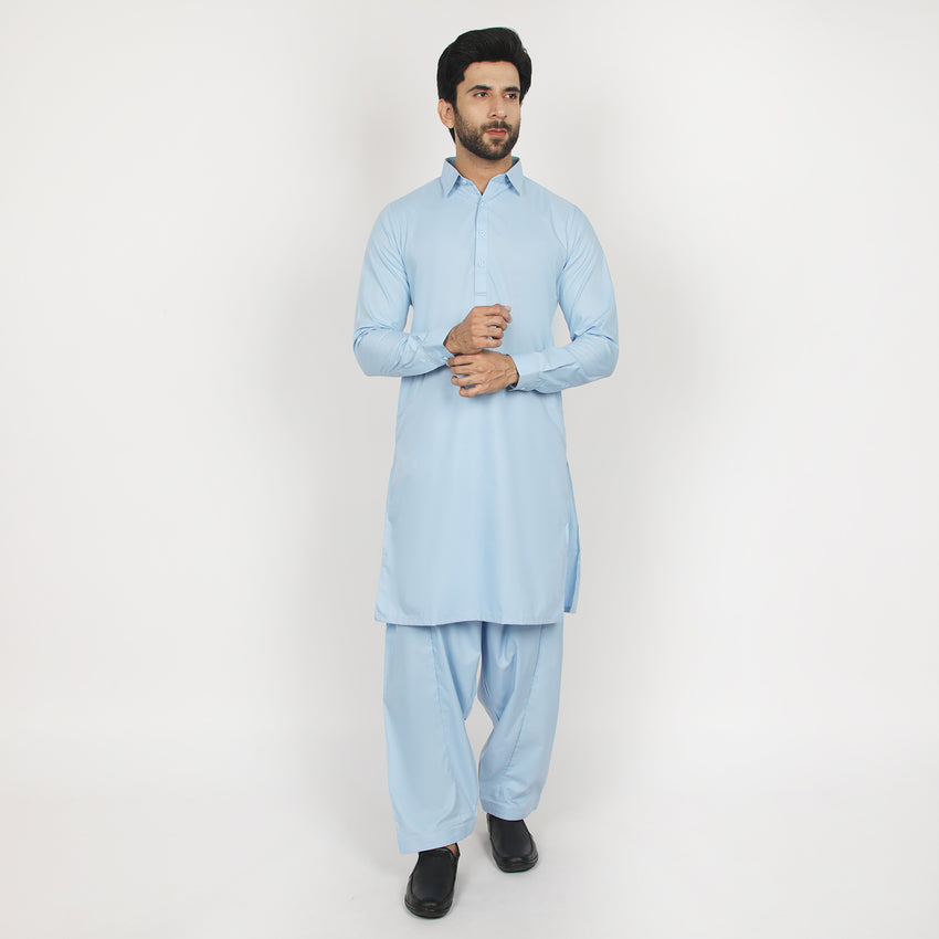 Men's Fancy Shalwar Suit - Sky Blue