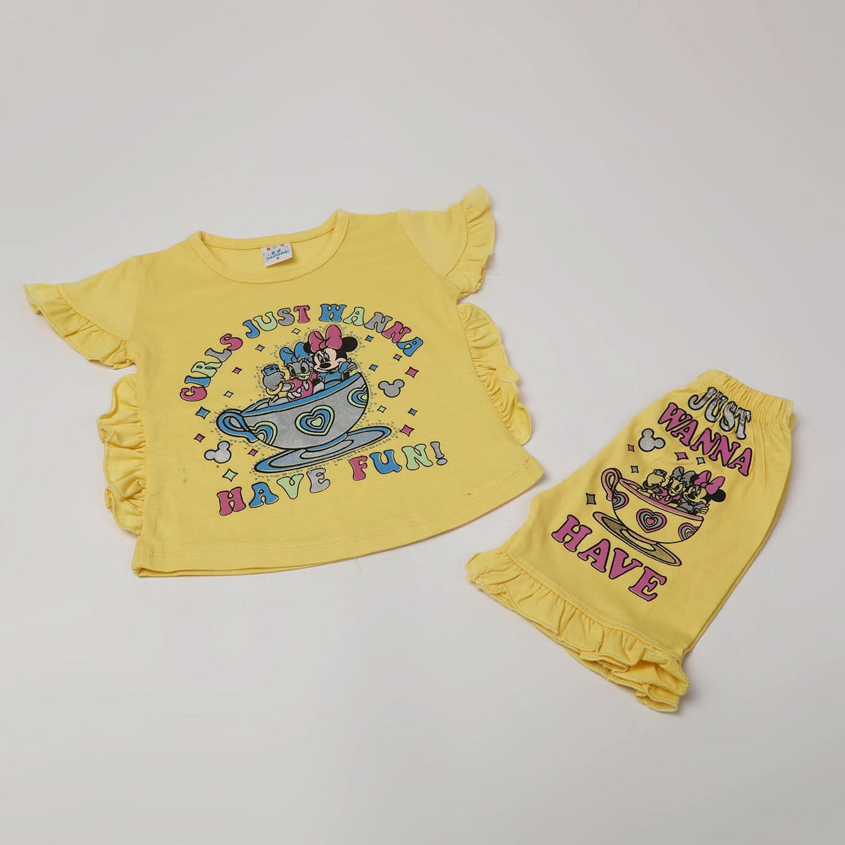 Girls Half Sleeves Suits - Yellow, Girls Suits, Chase Value, Chase Value