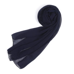 Women's Plain Georgette Stole - Navy Blue