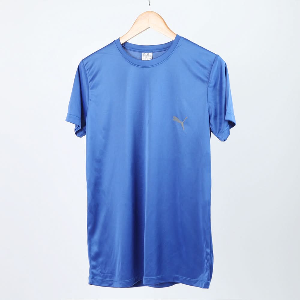 Men's Plain Half Sleeves Round Neck T-Shirt - Blue, Men's T-Shirts & Polos, Chase Value, Chase Value