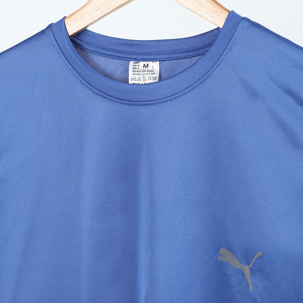 Men's Plain Half Sleeves Round Neck T-Shirt - Blue, Men's T-Shirts & Polos, Chase Value, Chase Value