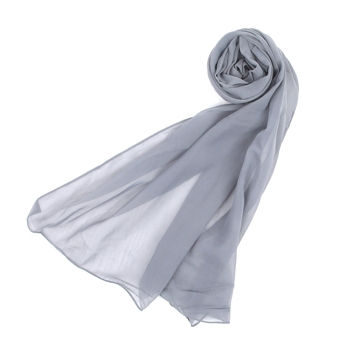 Women's Plain Georgette Stole - Grey, Women Shawls & Scarves, Chase Value, Chase Value