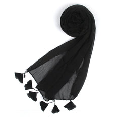 Women's Plain Georgette Stole - Black
