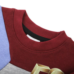 Newborn Boys Full Sleeves 2pcs Suit - Maroon