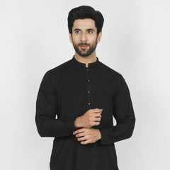 Eminent Men's Trim Fit Shalwar Suit - Black