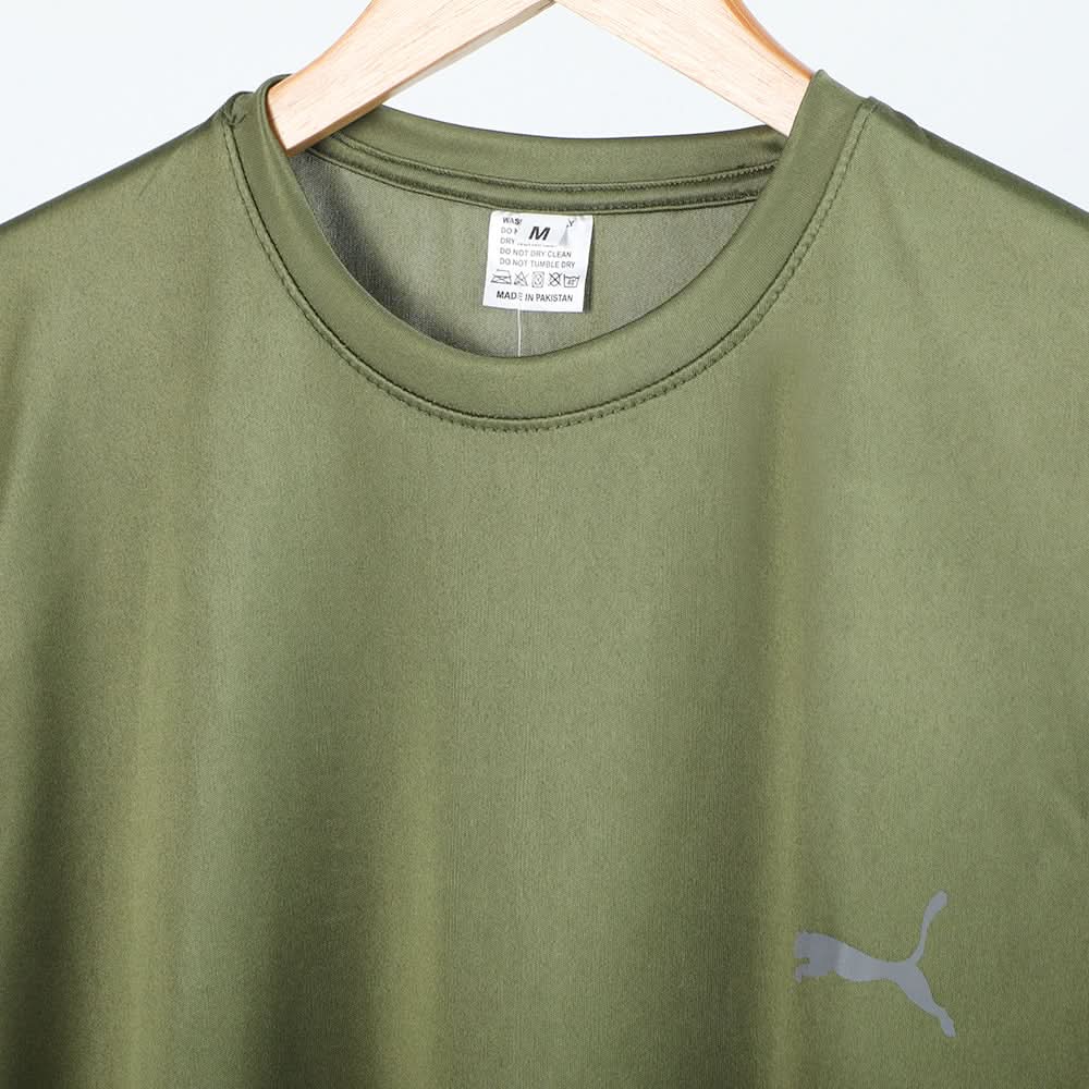 Men's Plain Half Sleeves Round Neck T-Shirt - Green, Men's T-Shirts & Polos, Chase Value, Chase Value