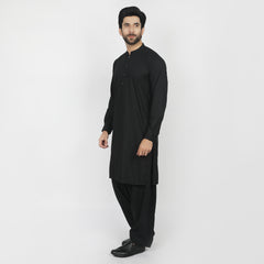 Eminent Men's Trim Fit Shalwar Suit - Black